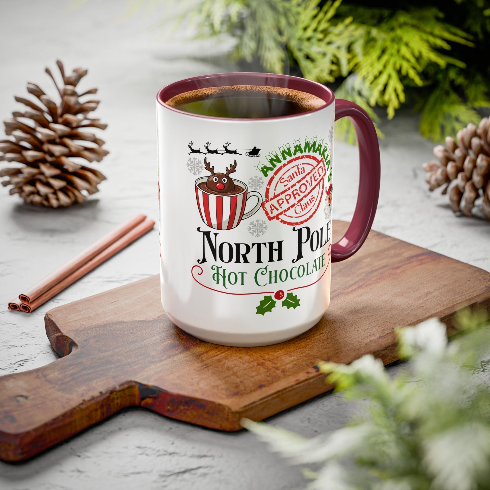 North Pole Hot Chocolate Mug — Santa Approved Holiday Coffee Cup (11oz/15oz) by Printify