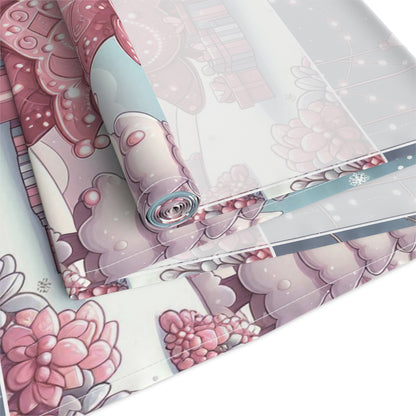 Christmas Table Runner, Holiday Decor, Cotton Table Runner, Festive Dining, Pink Christmas Tree, Hostess Gift by Printify