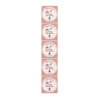 Table Runner, Christmas Decoration Santa Claus Ho Ho Ho, Red White, Cotton Poly, Home Decor, Holiday Table Linen, Festive Dining Accessories