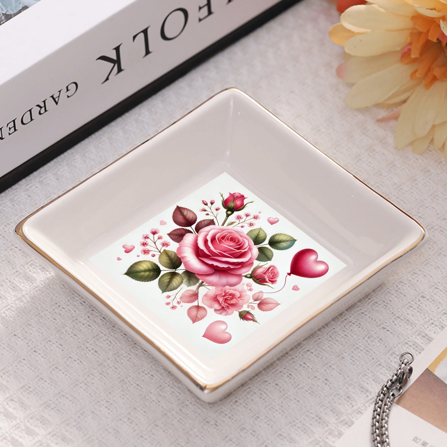 Ceramic Square Plates, Weddings Day Appetizers, Personalized Dinner Decor, Romantic Custom Plates, Table Setting Gift