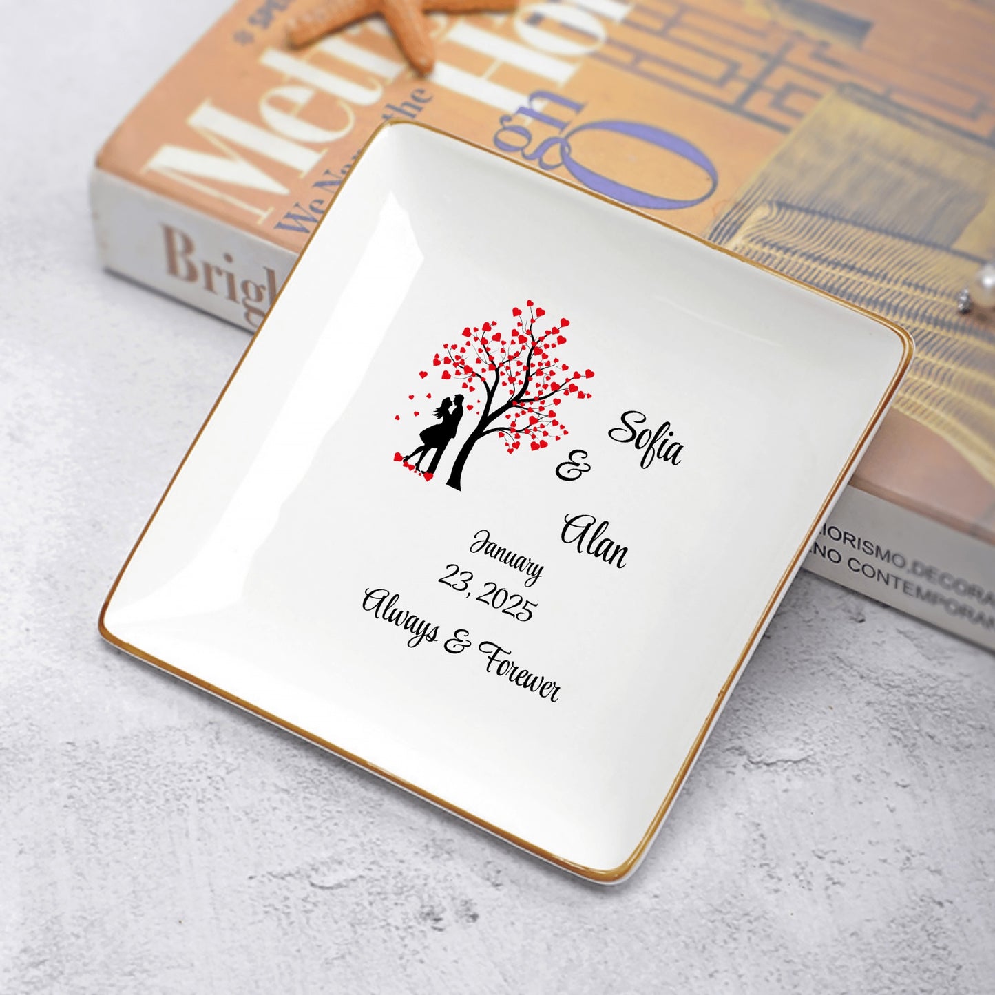 Ceramic Square Plates, Weddings Day Appetizers, Personalized Dinner Decor, Romantic Custom Plates, Table Setting Gift