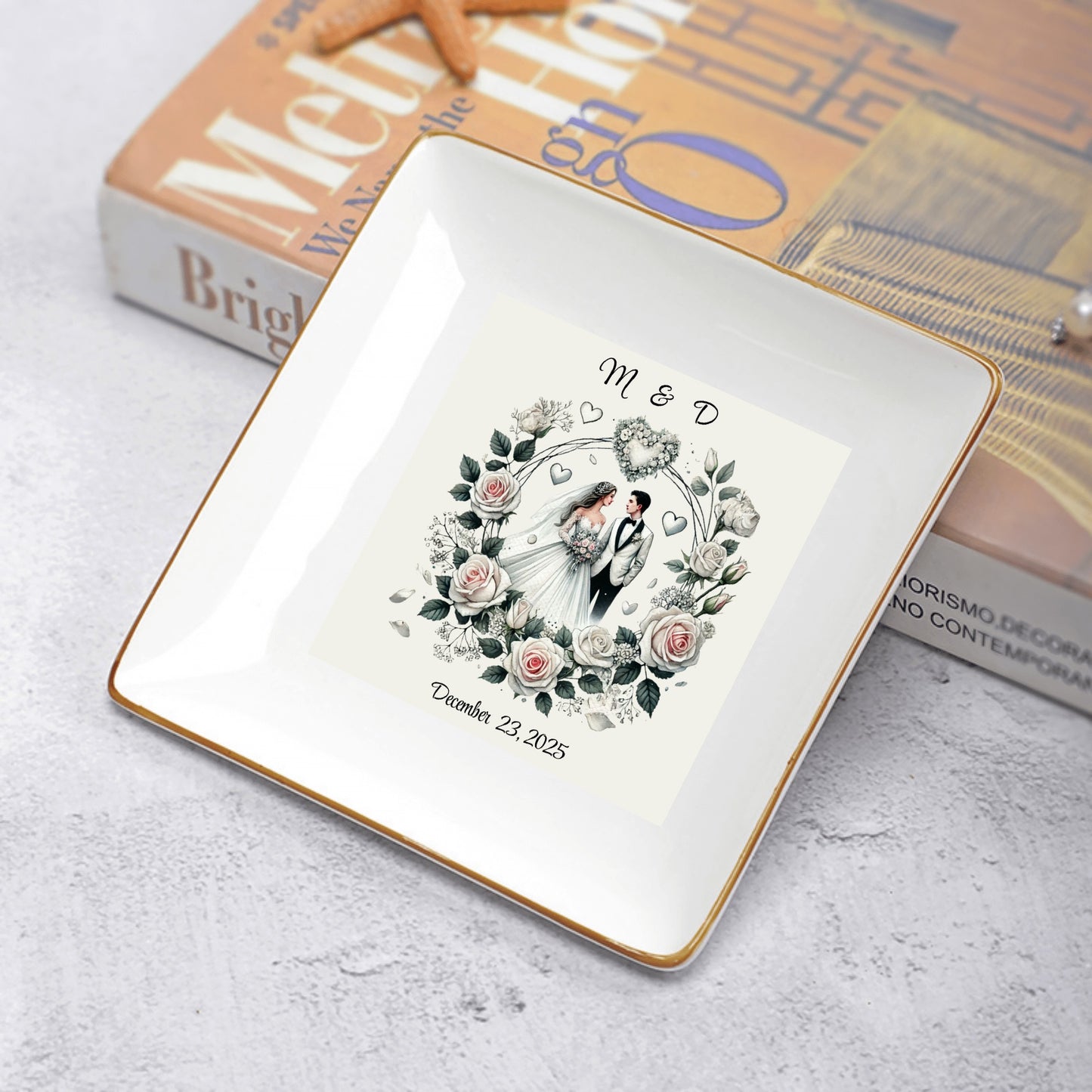 Ceramic Square Plates, Weddings Day Appetizers, Personalized Dinner Decor, Romantic Custom Plates, Table Setting Gift