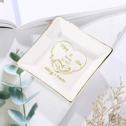 Ceramic Square Plates, Weddings Day Appetizers, Personalized Dinner Decor, Romantic Custom Plates, Table Setting Gift, Wedding Day