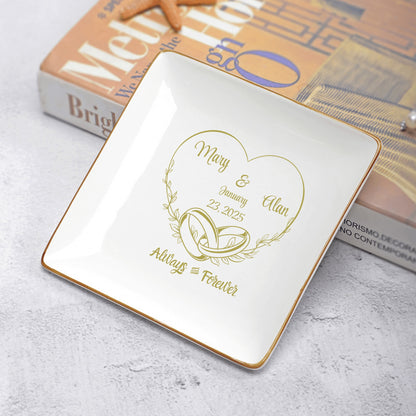 Ceramic Square Plates, Weddings Day Appetizers, Personalized Dinner Decor, Romantic Custom Plates, Table Setting Gift, Wedding Day