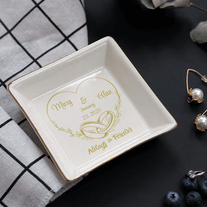 Ceramic Square Plates, Weddings Day Appetizers, Personalized Dinner Decor, Romantic Custom Plates, Table Setting Gift, Wedding Day