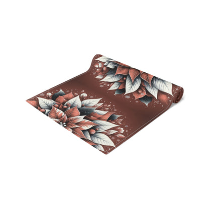 Christmas Table Runner Poinsettia - Cotton, Poly. Holiday Decor, Festive Home Dining, Kitchen Decor, Christmas Party Supplies, Seasonal by Printify