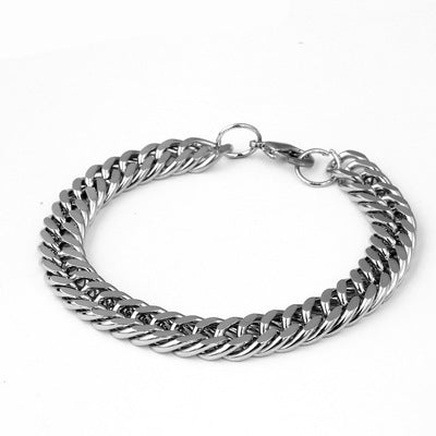 Pure Stainless Steel Bracelet Thick Wide Flat Women's Men's Bracelet Personality Domineering Trendy Business Jewelry Bracelet