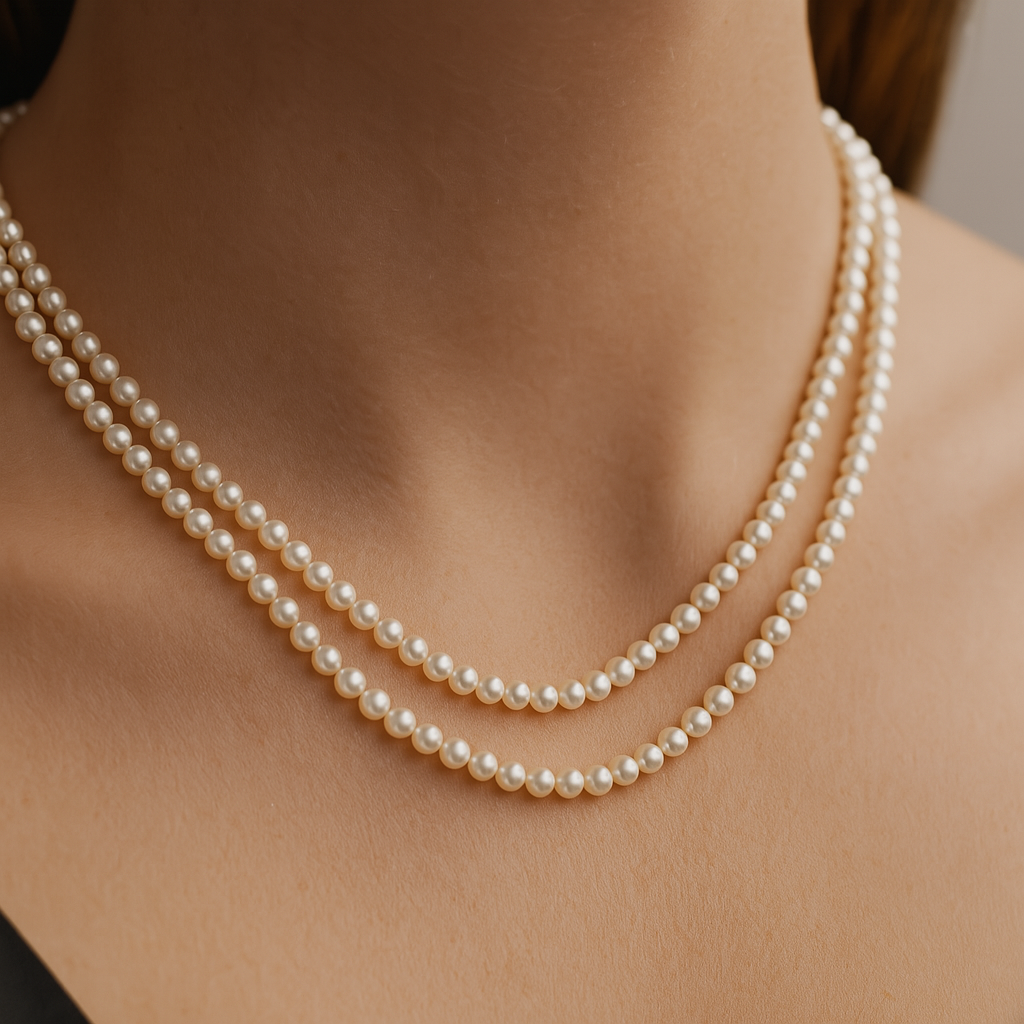 Double Strand Pearl Necklace