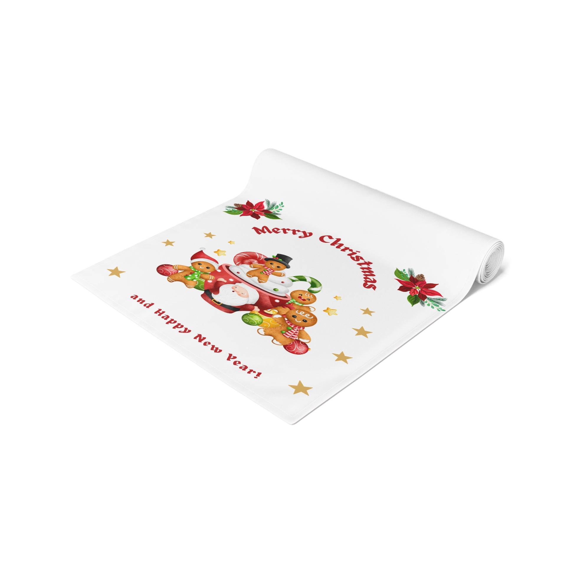 Table Runner, Holiday Table Decor, Festive Cheer Cotton, Polyester, Christmas Dining Room Decor, Seasonal Table Linens, Thanksgiving Hostess by Printify