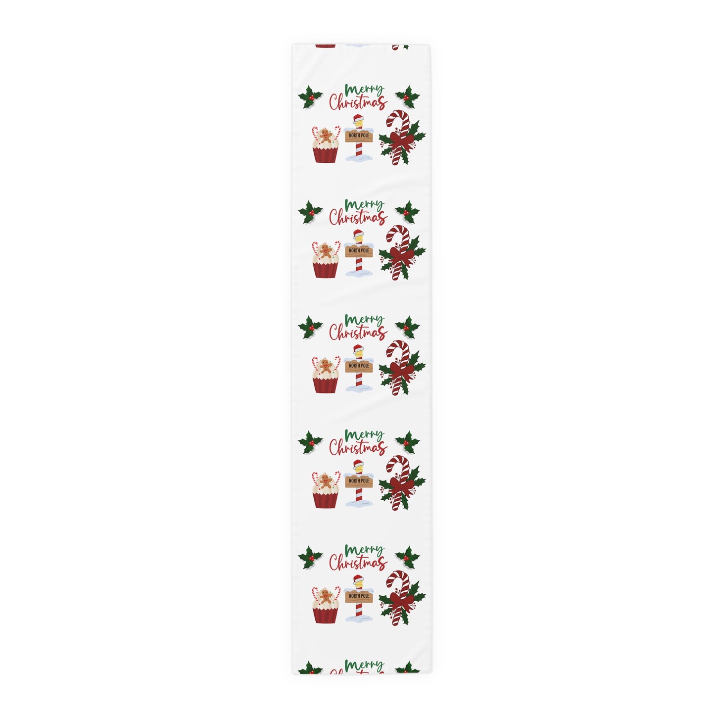 Christmas Table Runner, Holiday Dining Decor, Festive Kitchen Linens, Xmas Home Decoration, Seasonal Table Setting by Printify