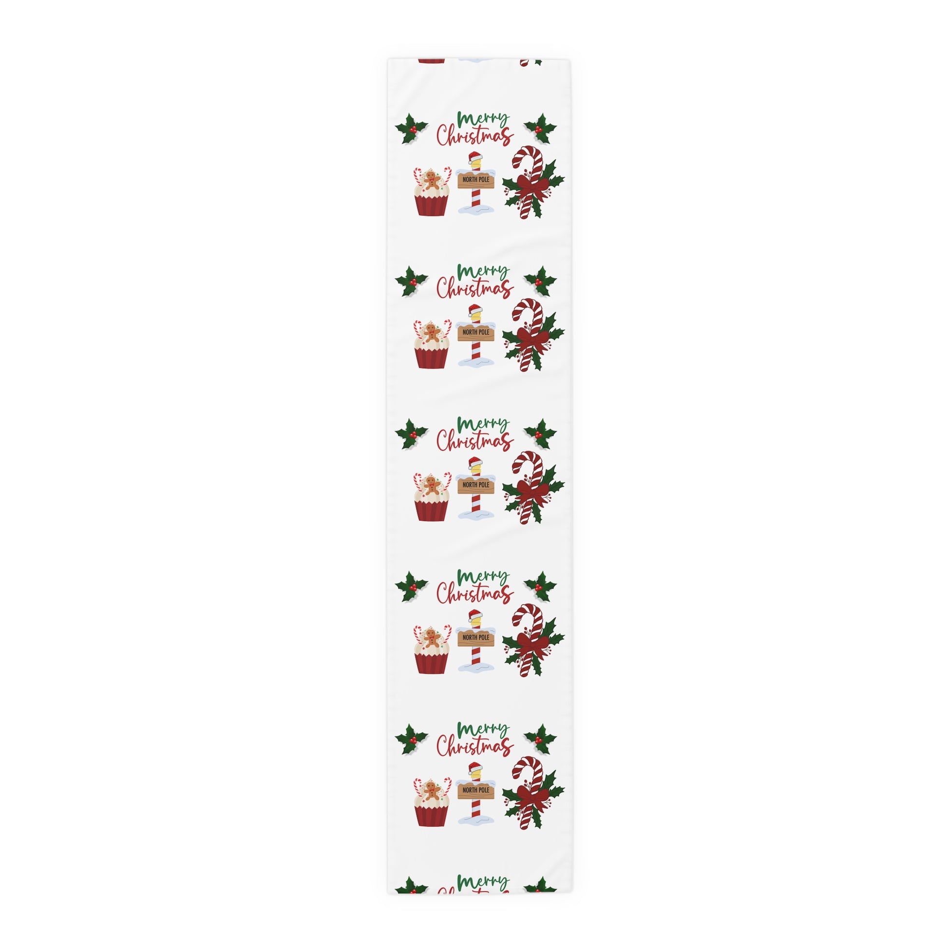 Christmas Table Runner, Holiday Dining Decor, Festive Kitchen Linens, Xmas Home Decoration, Seasonal Table Setting by Printify