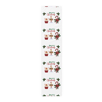 Christmas Table Runner, Holiday Dining Decor, Festive Kitchen Linens, Xmas Home Decoration, Seasonal Table Setting by Printify