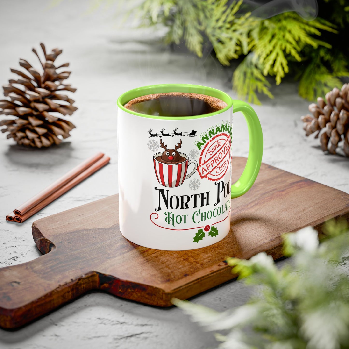 North Pole Hot Chocolate Mug — Santa Approved Holiday Coffee Cup (11oz/15oz) by Printify