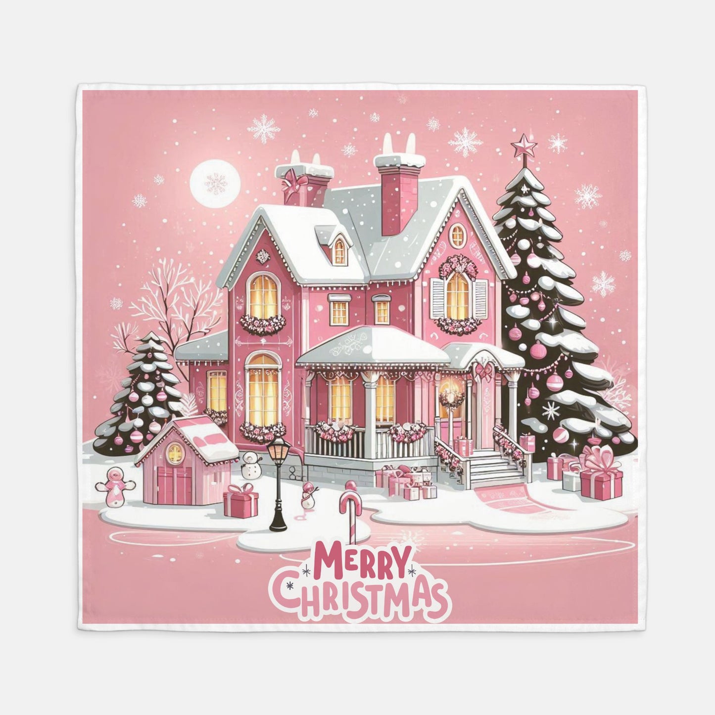 Hostess Towel  (2PK) Pink Christmas House