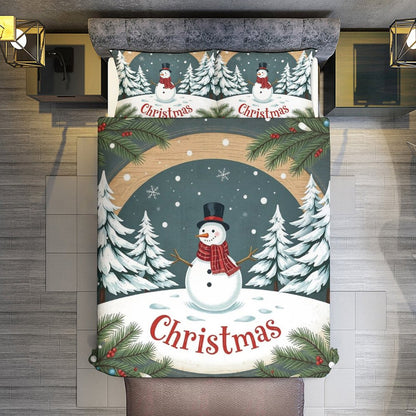 Christmas 3-Piece Bedding Set-90"x90"/ 229x229cm (Dual-sided Printing)