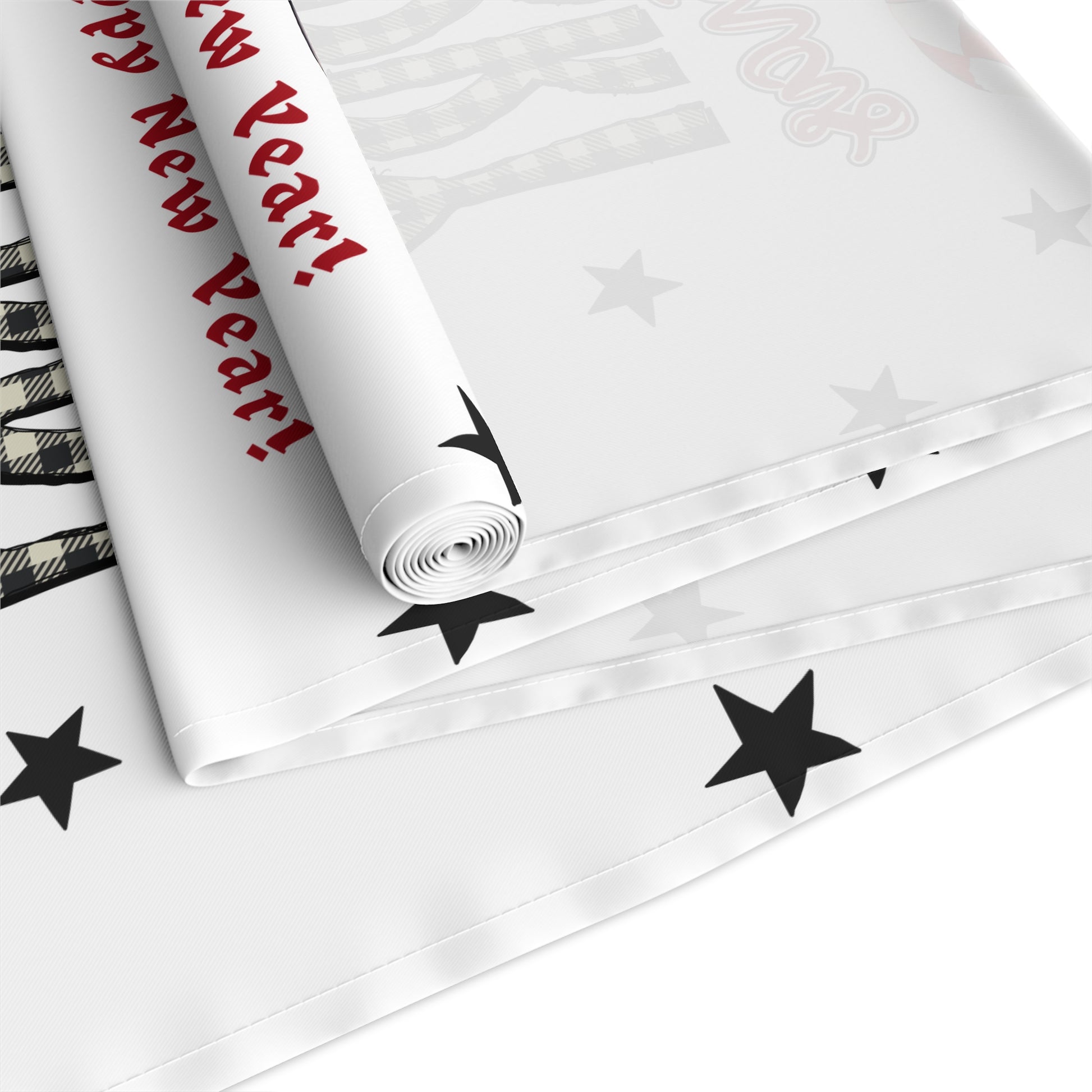 Christmas Table Runner, Festive Holiday Decor, Merry Christmas Cotton Poly Runner, Xmas Dining Table Decoration, Christmas Party Supplies by Printify