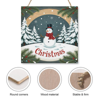 Christmas Square Wood Wall Decor Hanging Sign-12"x12"/30x30cm