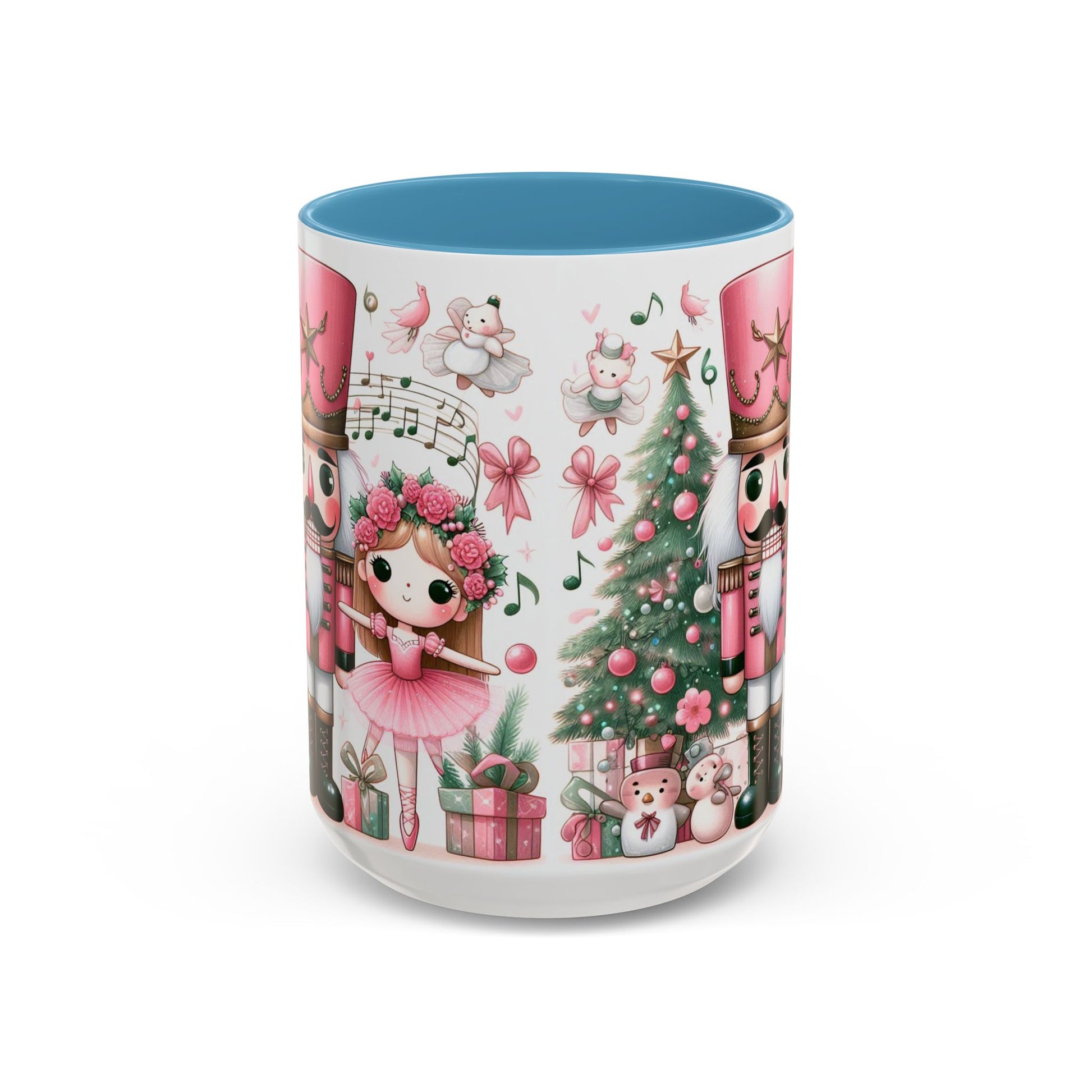 Coffee Mug, Nutcracker Pink Christmas Decoration, Festive Holiday Tea Cup, Unique Ceramic Drinkware, Kitchen Home Decor by Printify