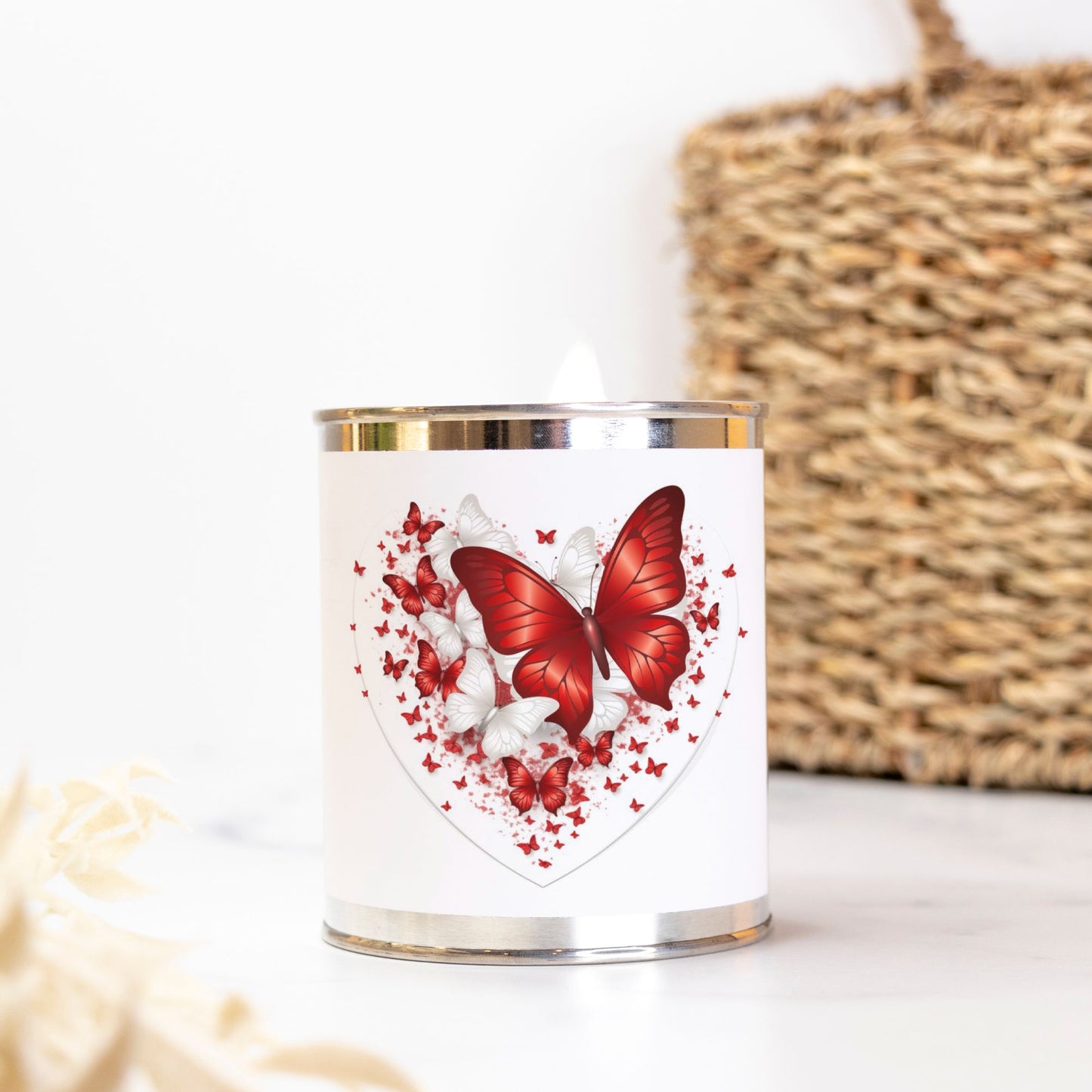 Candle Paint Can (Hand Poured 16 oz.) Hearts Decoration, Love Gift, Home Decor