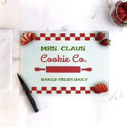 Cutting Board Lrg. (15.75" x 11.5") Mrs Claus Cooking Co. Baked fresh Daily Christmas decoration