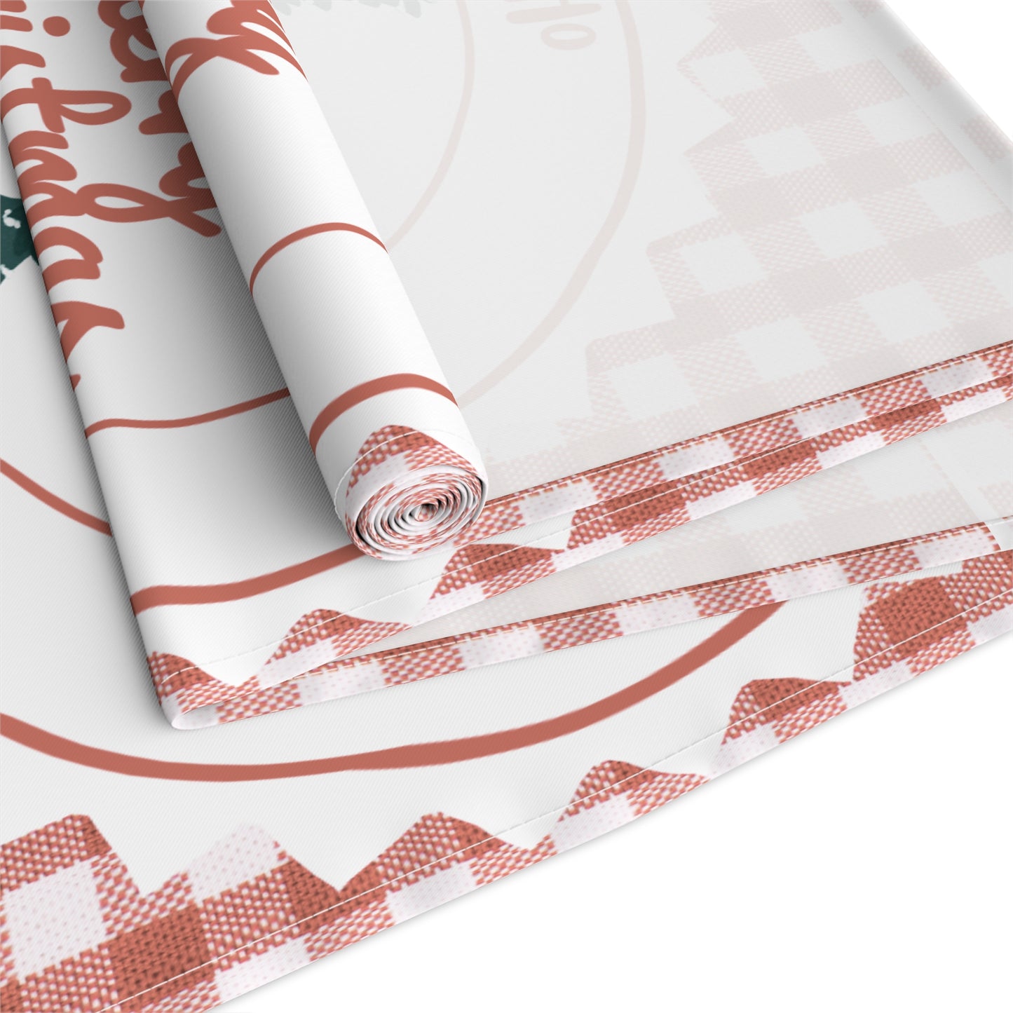 Table Runner, Christmas Decoration Santa Claus Ho Ho Ho, Red White, Cotton Poly, Home Decor, Holiday Table Linen, Festive Dining Accessories