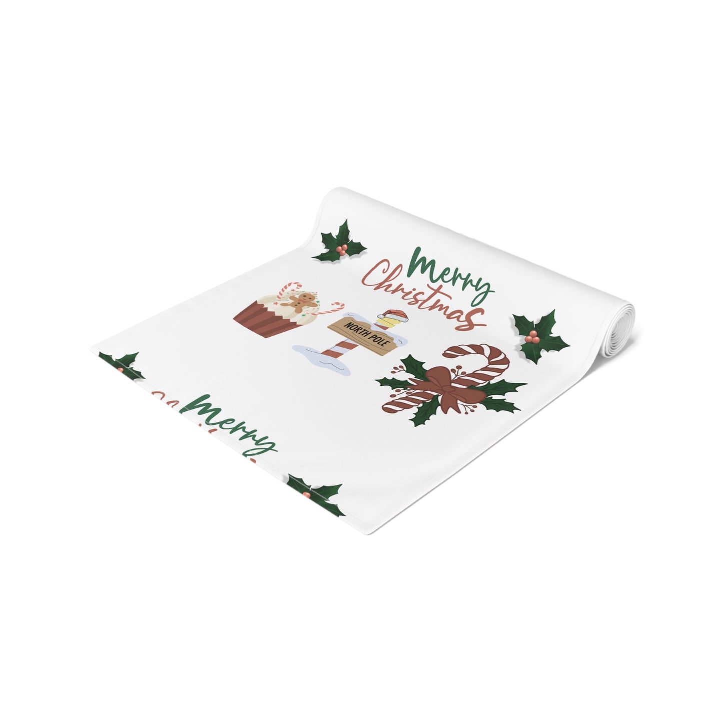 Christmas Table Runner, Holiday Dining Decor, Festive Kitchen Linens, Xmas Home Decoration, Seasonal Table Setting by Printify