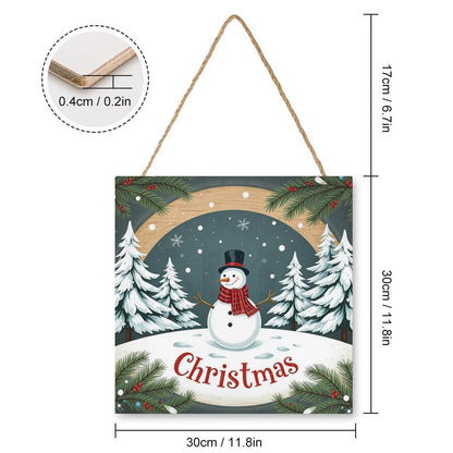Christmas Square Wood Wall Decor Hanging Sign-12"x12"/30x30cm