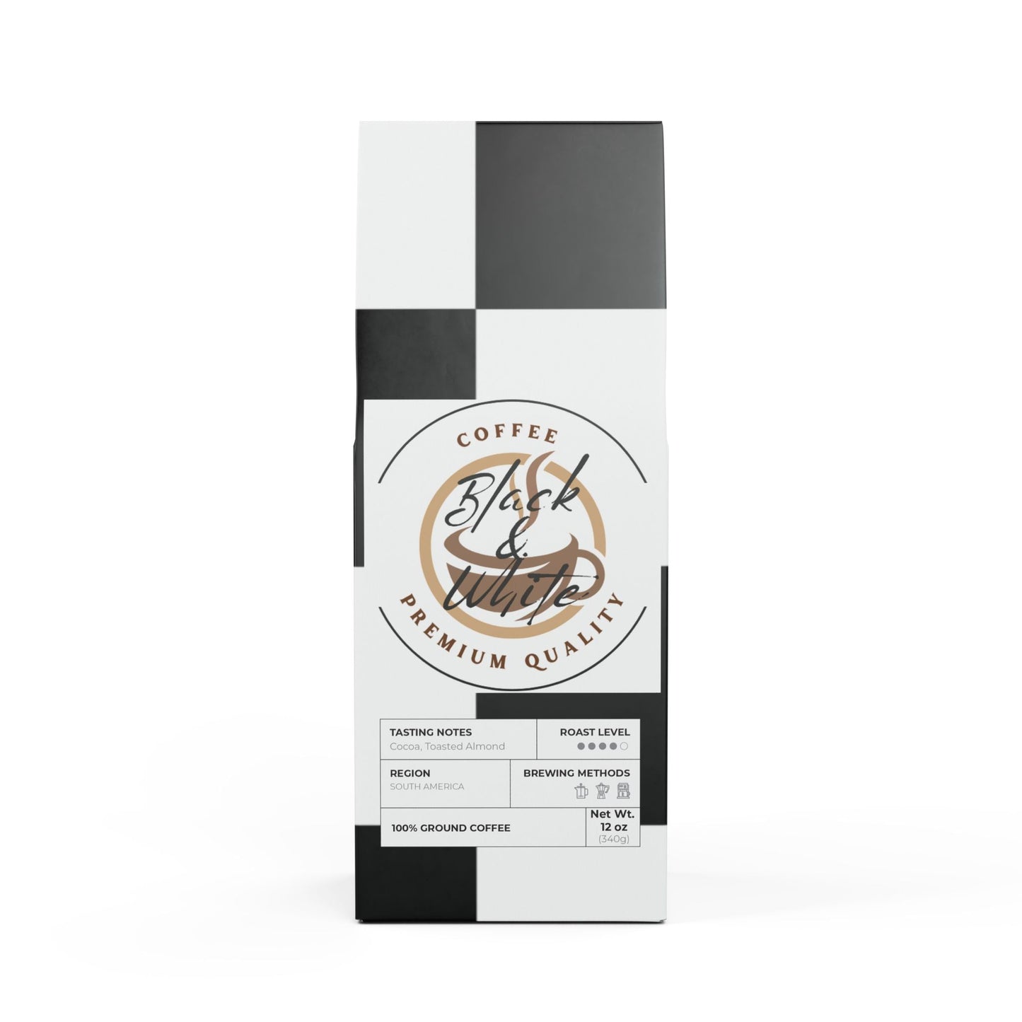 Black & White Cascades Coffee Blend – Medium-Dark Roast | Rich & Smooth Gourmet Coffee