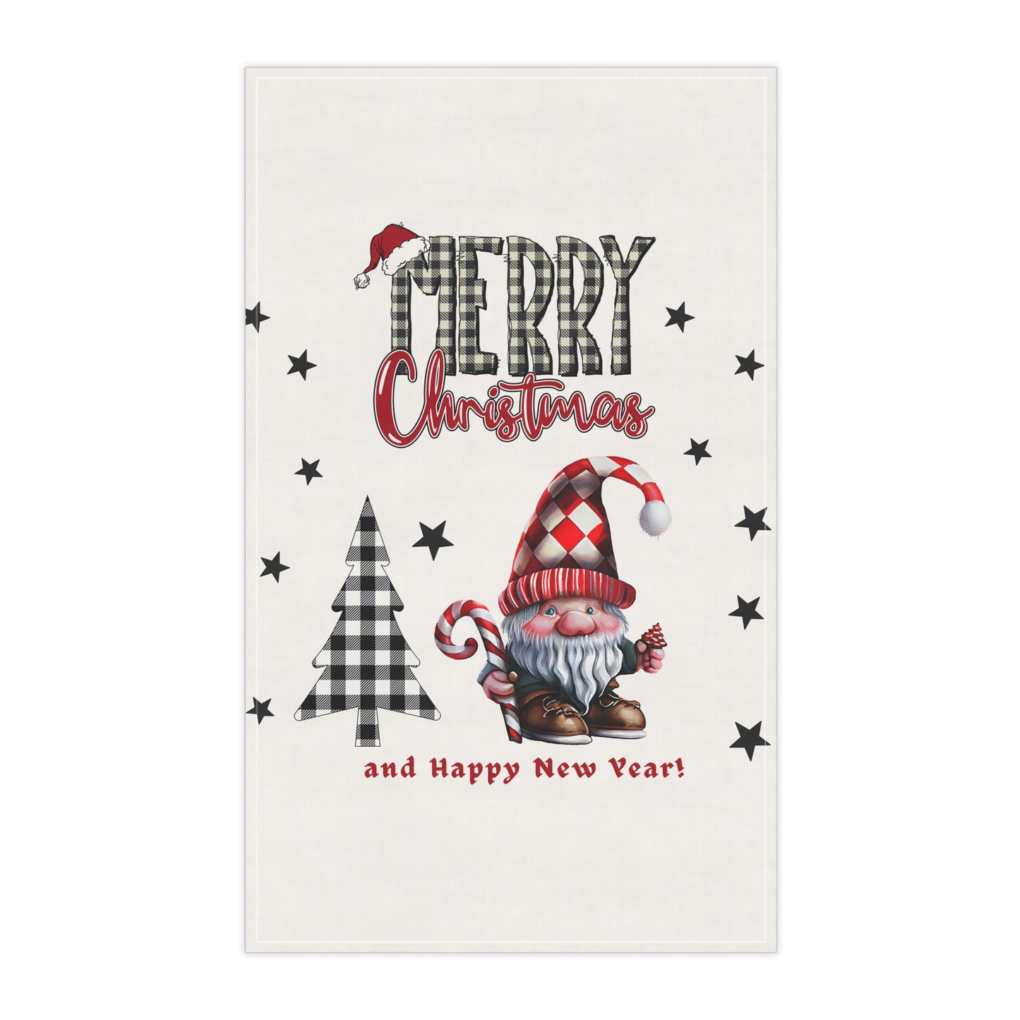 Christmas Tea Towel — Festive Kitchen Dish Towel, Holiday Hostess Gift by Printify