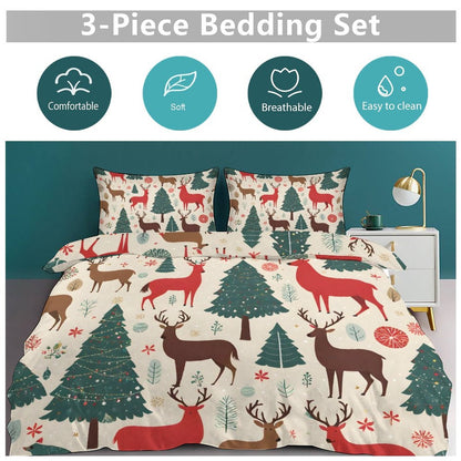 3-Piece Bedding Set-90"x90"/ 229x229cm (Dual-sided Printing)