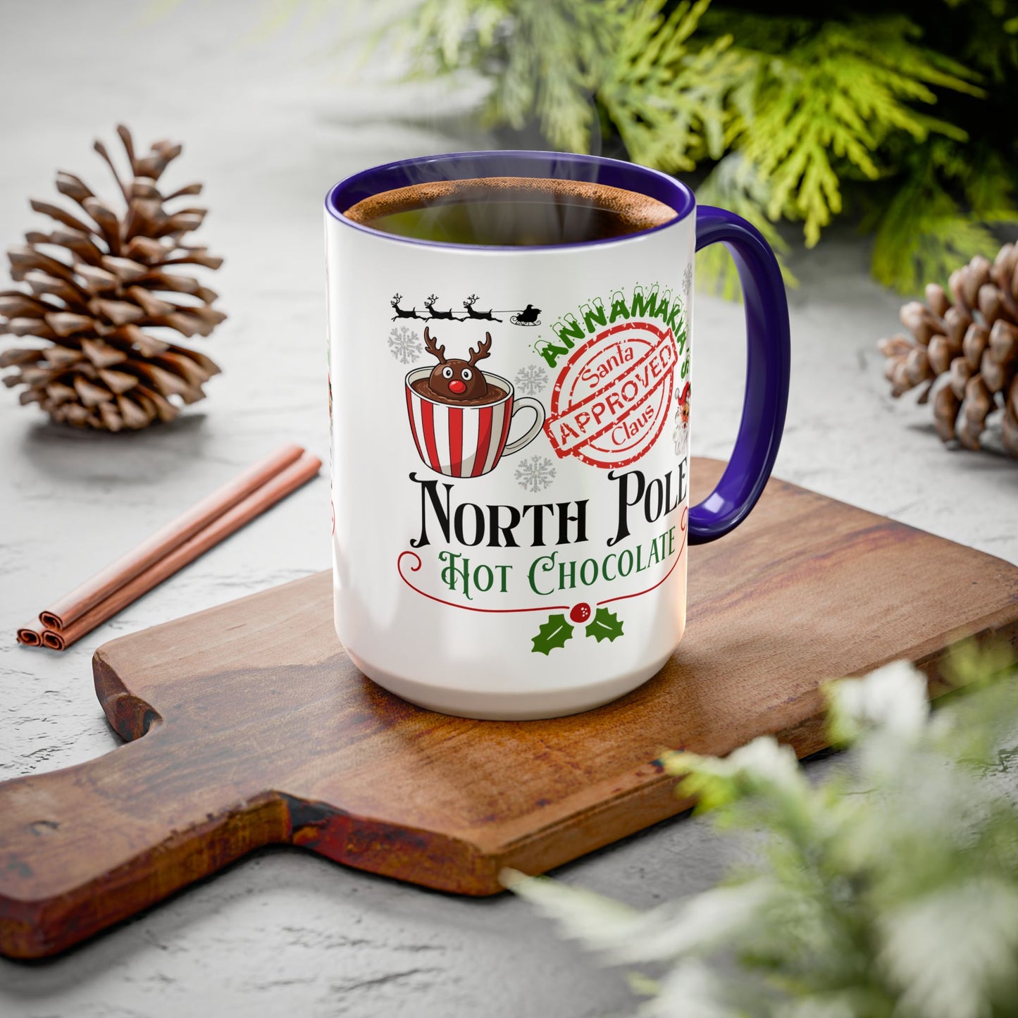 North Pole Hot Chocolate Mug — Santa Approved Holiday Coffee Cup (11oz/15oz) by Printify