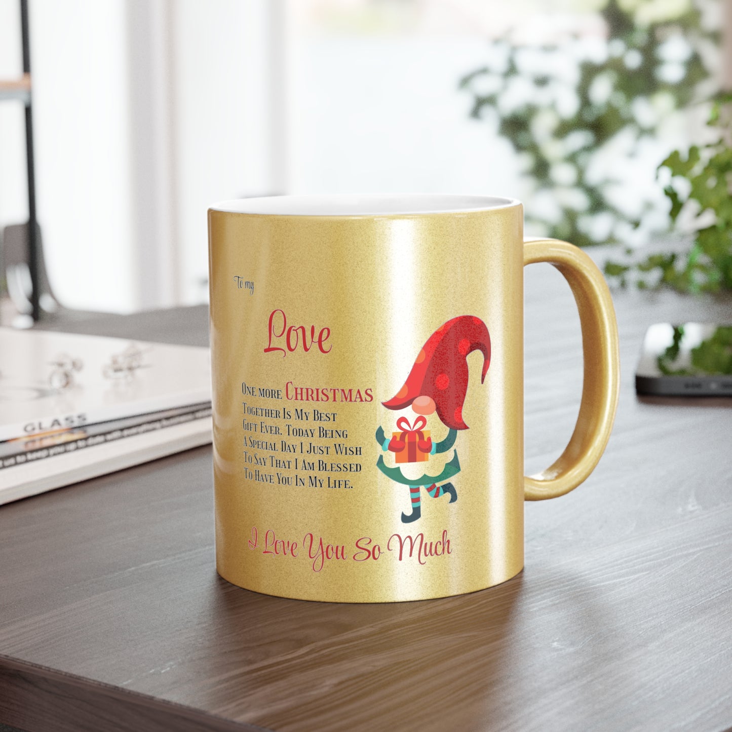 Metallic Mug (Silver\Gold) One more Christmas together by Printify