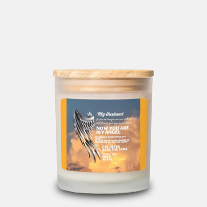 Candle Frosted Glass (Hand Poured 11 oz) Husband memorial