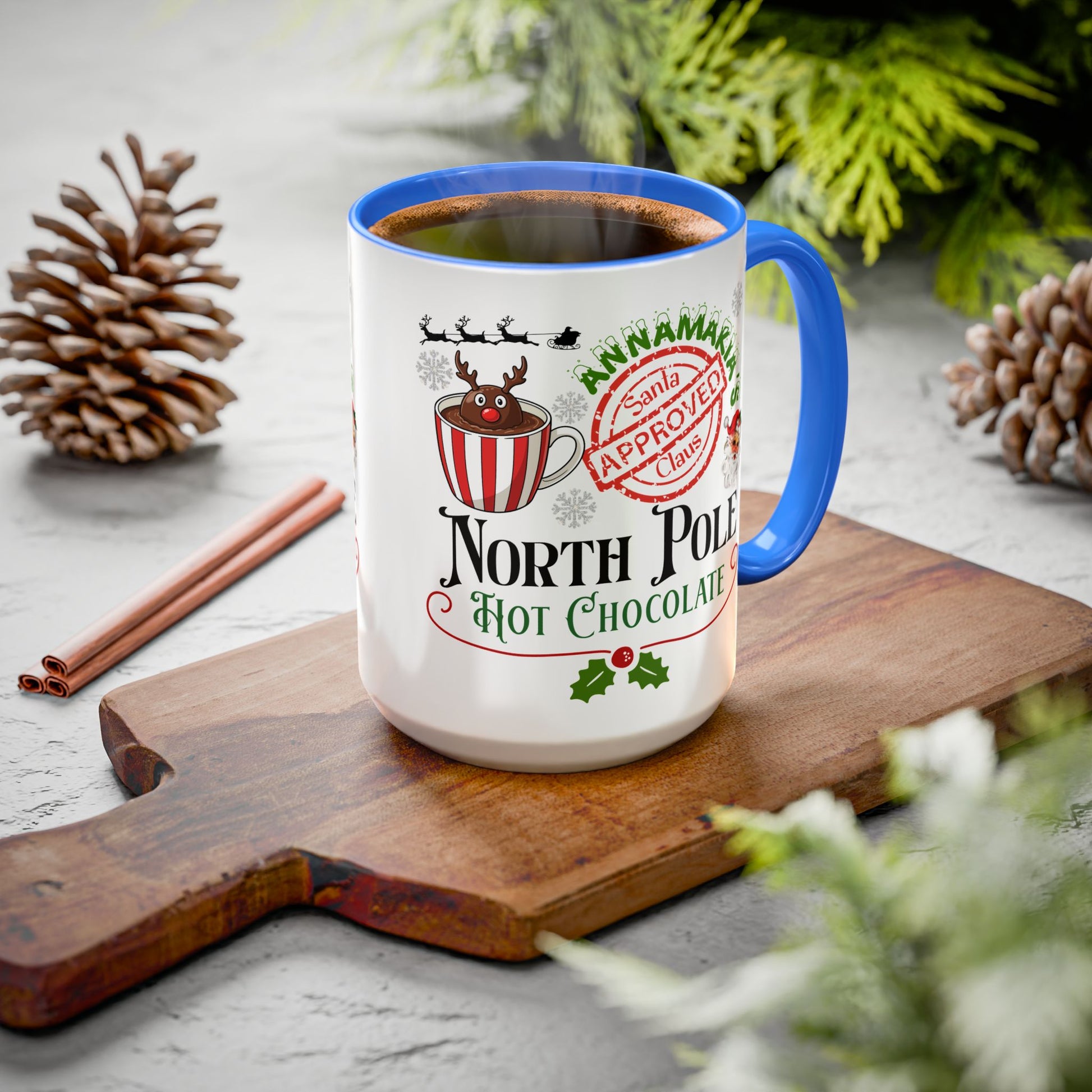 North Pole Hot Chocolate Mug — Santa Approved Holiday Coffee Cup (11oz/15oz) by Printify