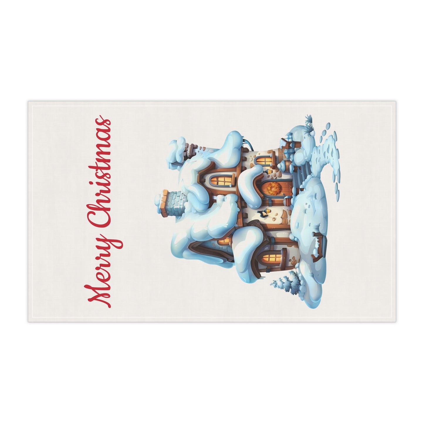 Merry Christmas Farmhouse Tea Towels — Festive Cotton-Poly Dish Towel Set | Holiday Kitchen Decor & Hostess Gift by Printify