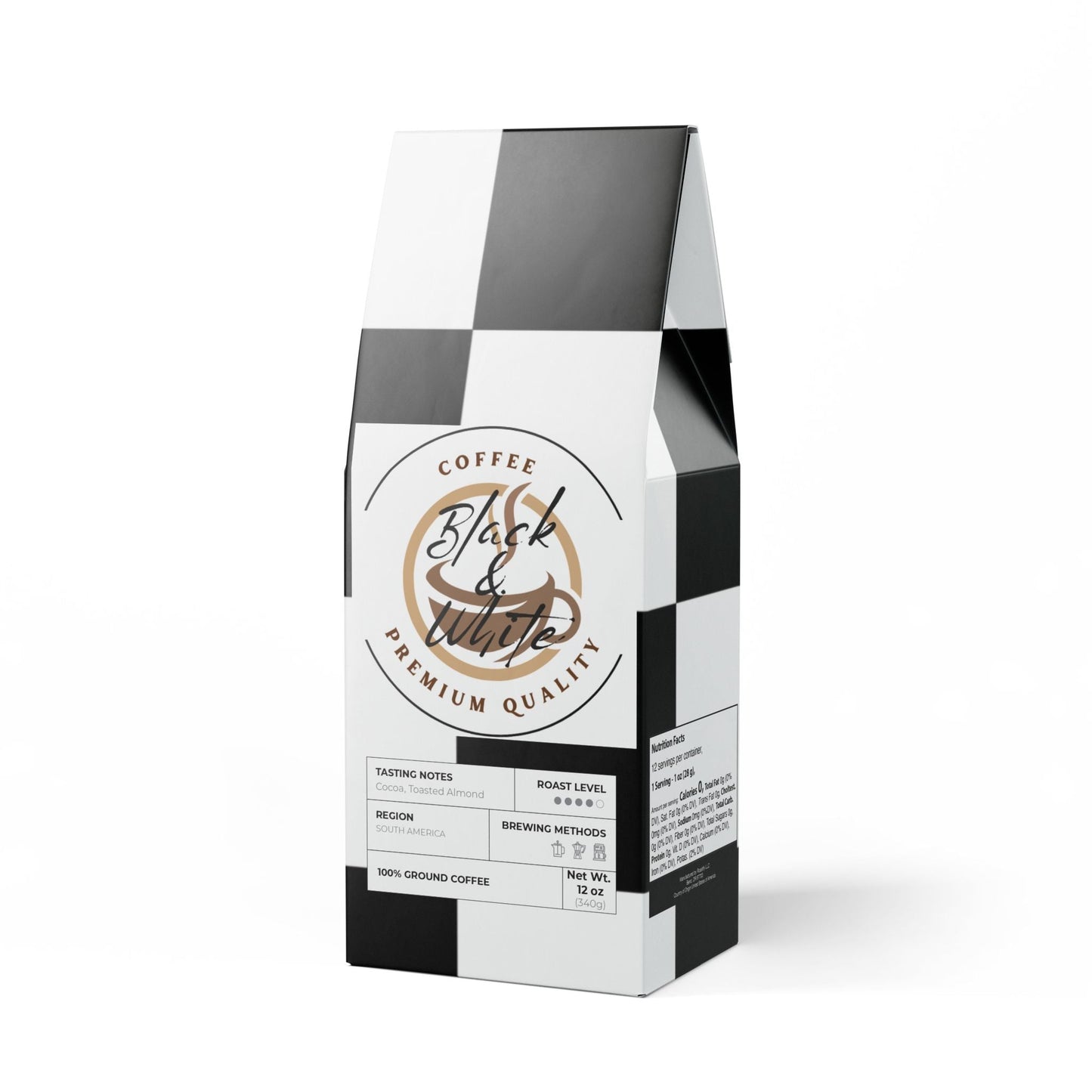 Black & White Cascades Coffee Blend – Medium-Dark Roast | Rich & Smooth Gourmet Coffee