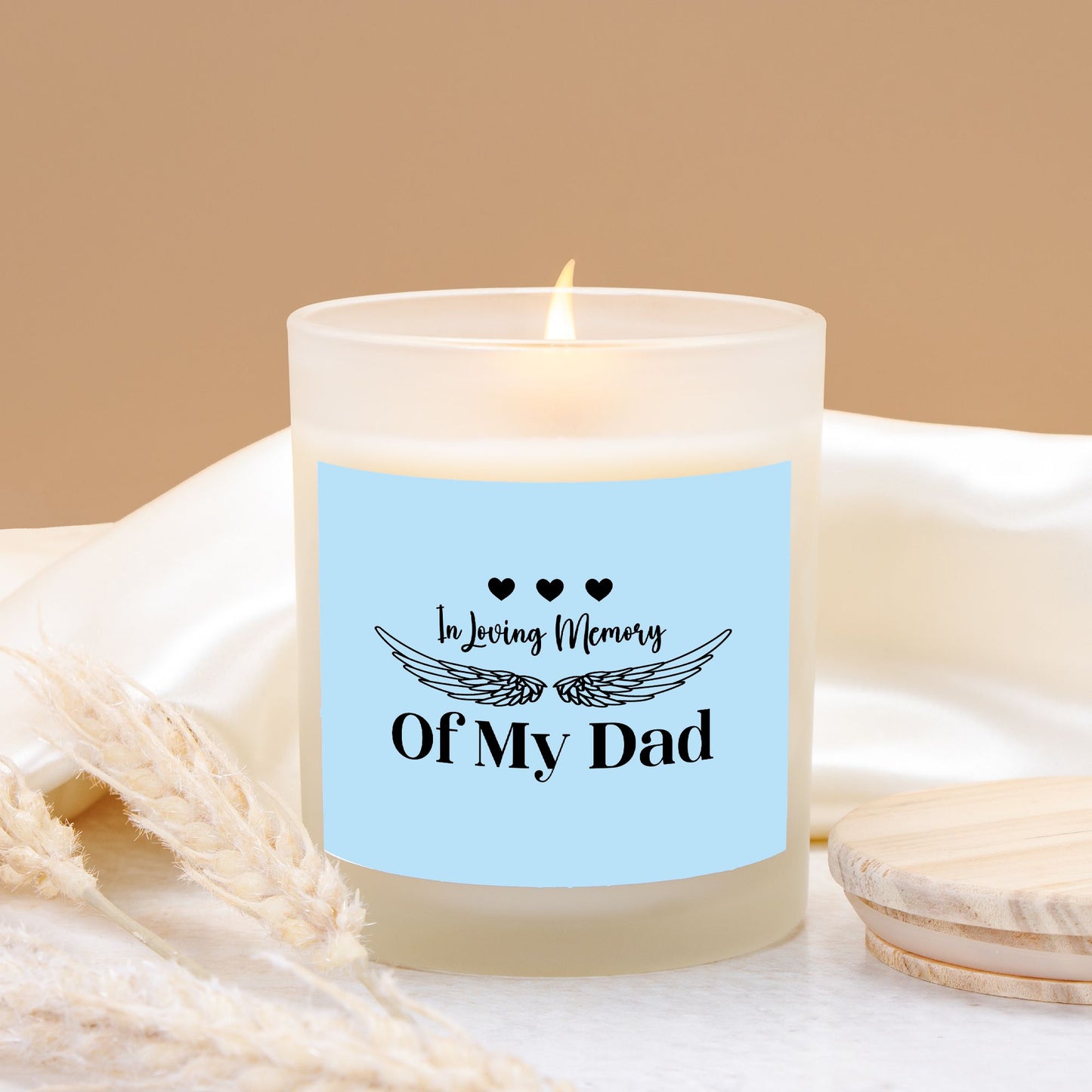 Memory of my Dad Candle Frosted Glass (Hand Poured 11 oz)