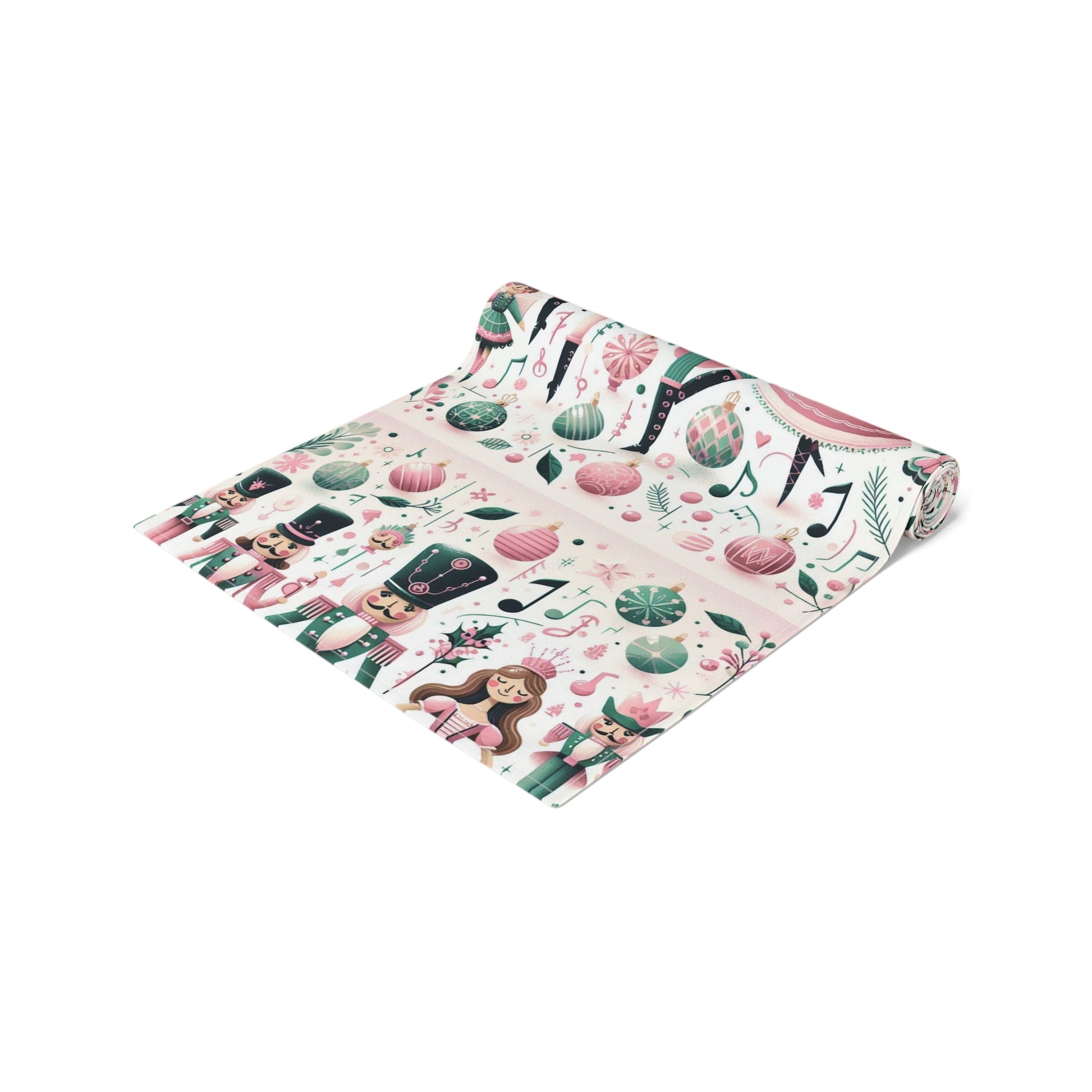Christmas Table Runner, Holiday Dining Decor, Festive Kitchen Linens, Nutcracker Ballet Centerpiece, Xmas Home Textiles by Printify