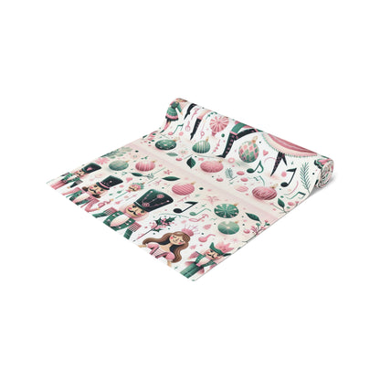 Christmas Table Runner, Holiday Dining Decor, Festive Kitchen Linens, Nutcracker Ballet Centerpiece, Xmas Home Textiles by Printify