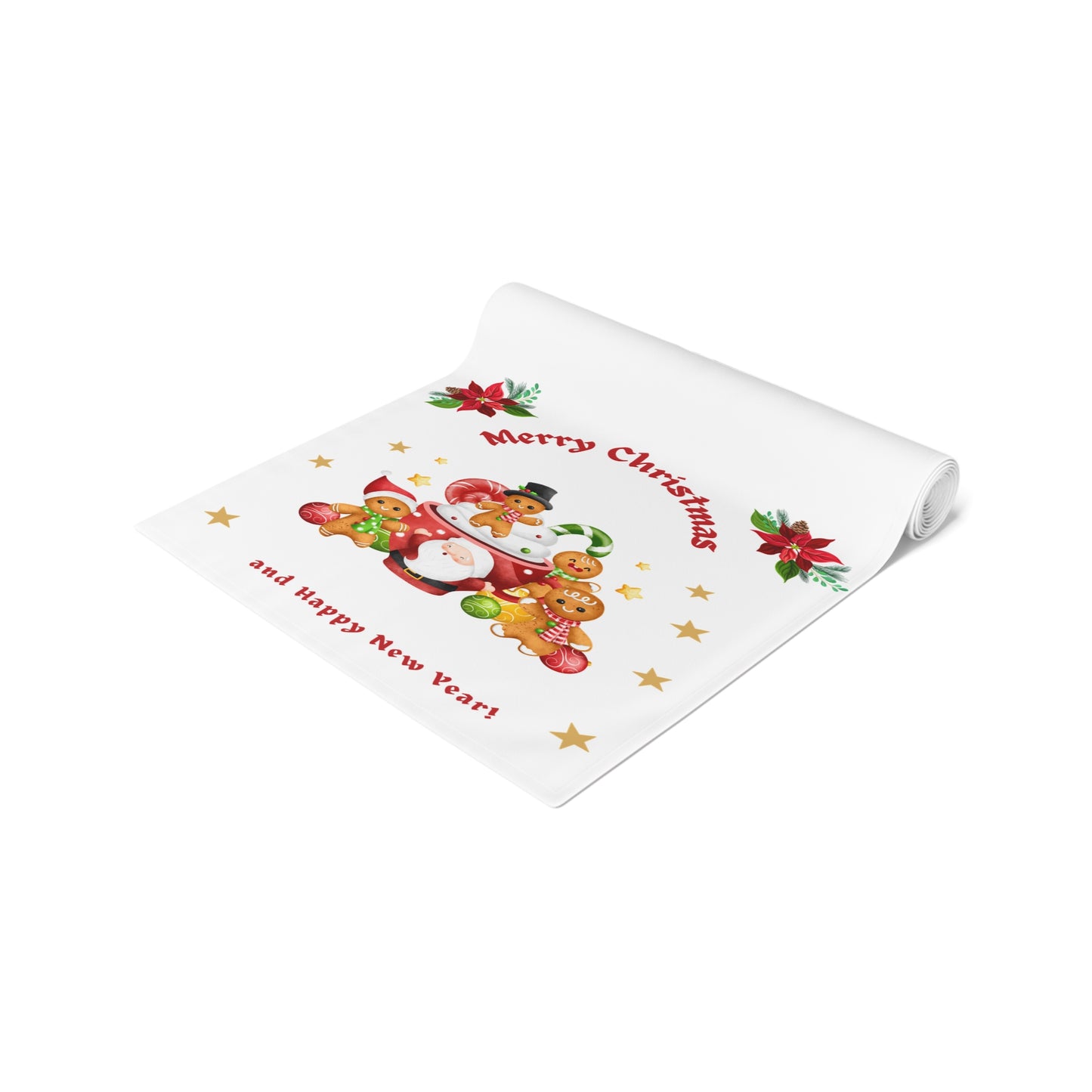 Table Runner, Holiday Table Decor, Festive Cheer Cotton, Polyester, Christmas Dining Room Decor, Seasonal Table Linens, Thanksgiving Hostess