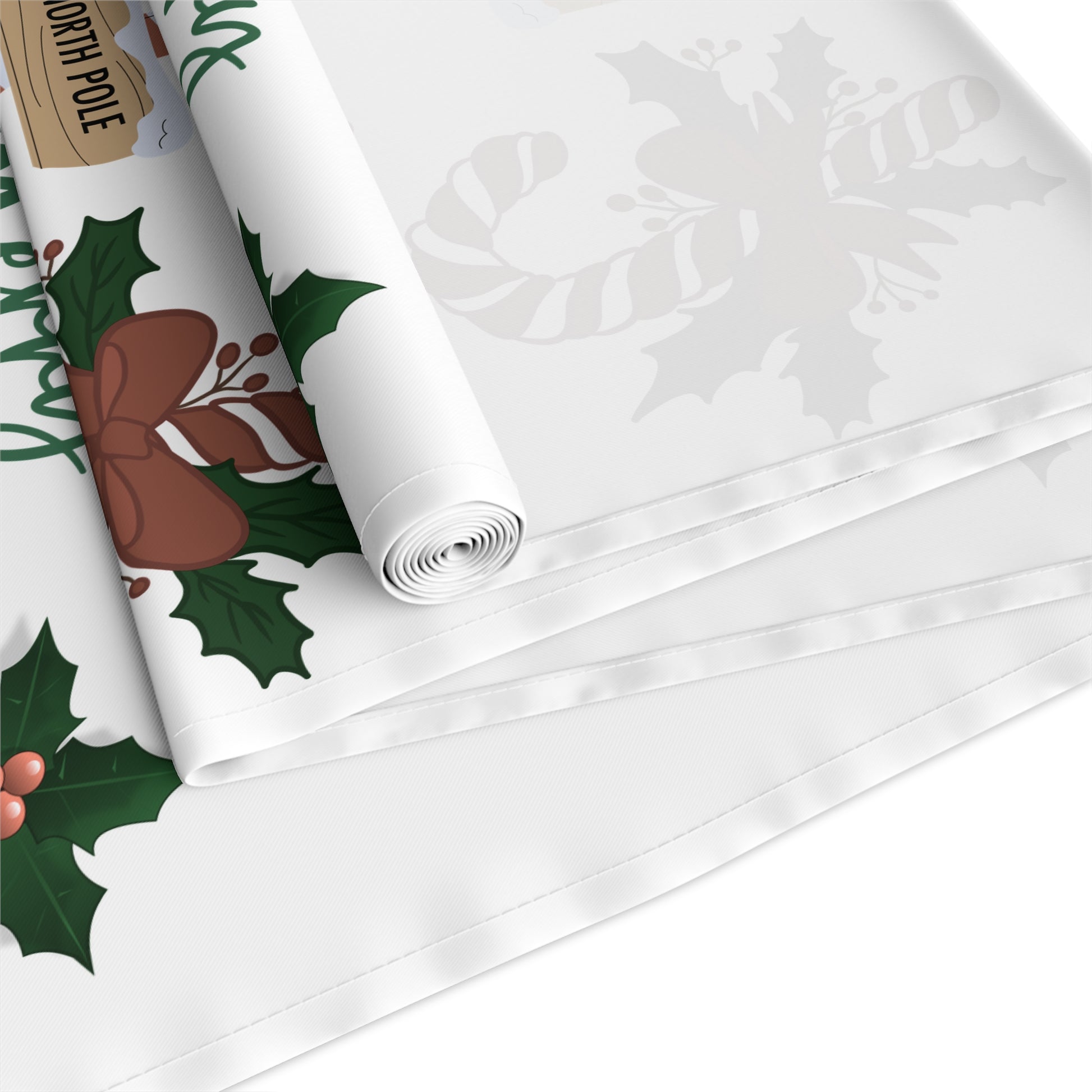 Christmas Table Runner, Holiday Dining Decor, Festive Kitchen Linens, Xmas Home Decoration, Seasonal Table Setting by Printify