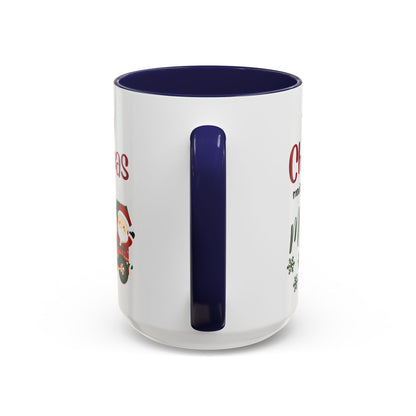 Christmas Movie Watching Accent Coffee Mug (11, 15oz) - Cozy Holiday Mug, Festive Hot Cocoa Cup, Winter Movie Night Gift, Santa Claus Mug,