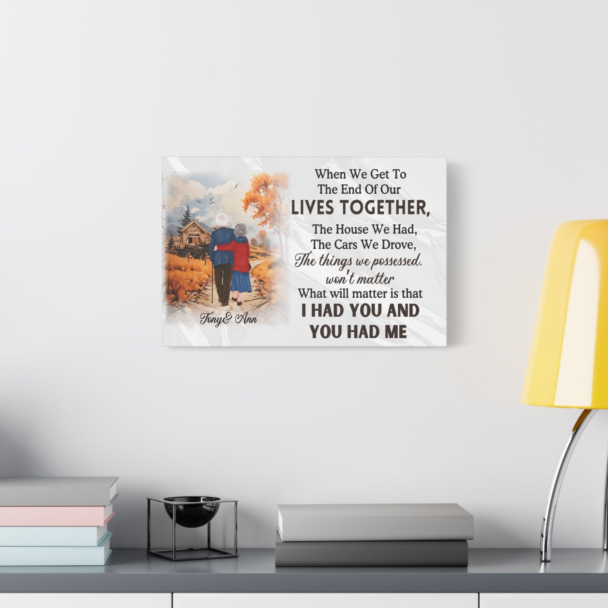 Personalized Canvas Wall Art, Love Quote Decor, Couple Gift, Anniversary Present, Home Decor by Printify