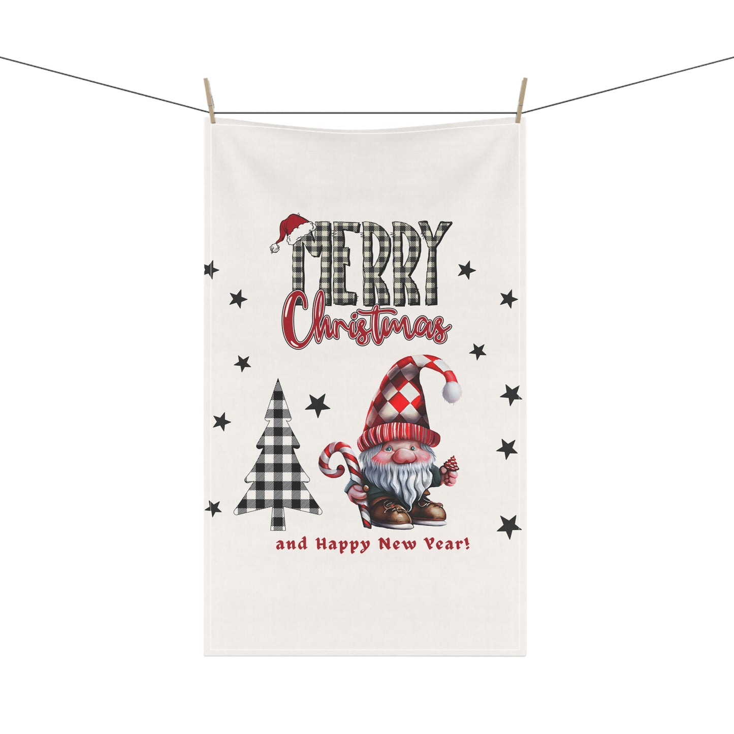 Christmas Tea Towel — Festive Kitchen Dish Towel, Holiday Hostess Gift by Printify