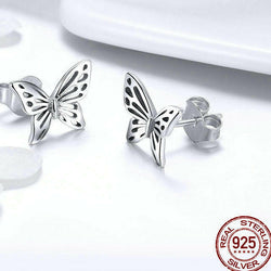 Vintage Butterfly Sterling Silver Set [Rings & Earrings for Wedding]