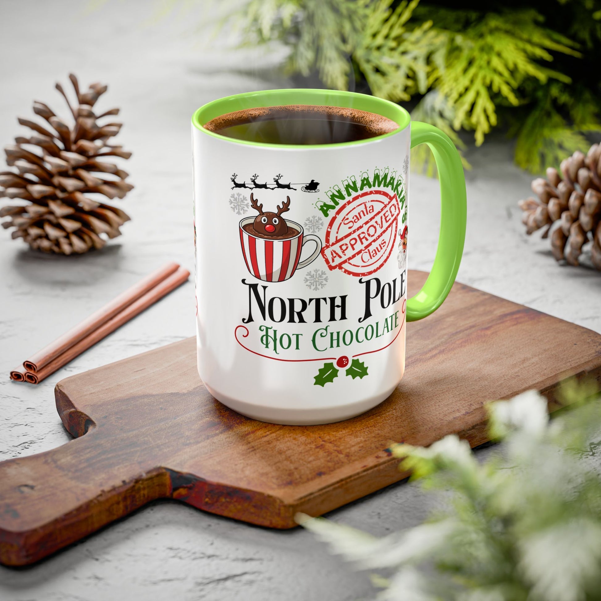 North Pole Hot Chocolate Mug — Santa Approved Holiday Coffee Cup (11oz/15oz) by Printify