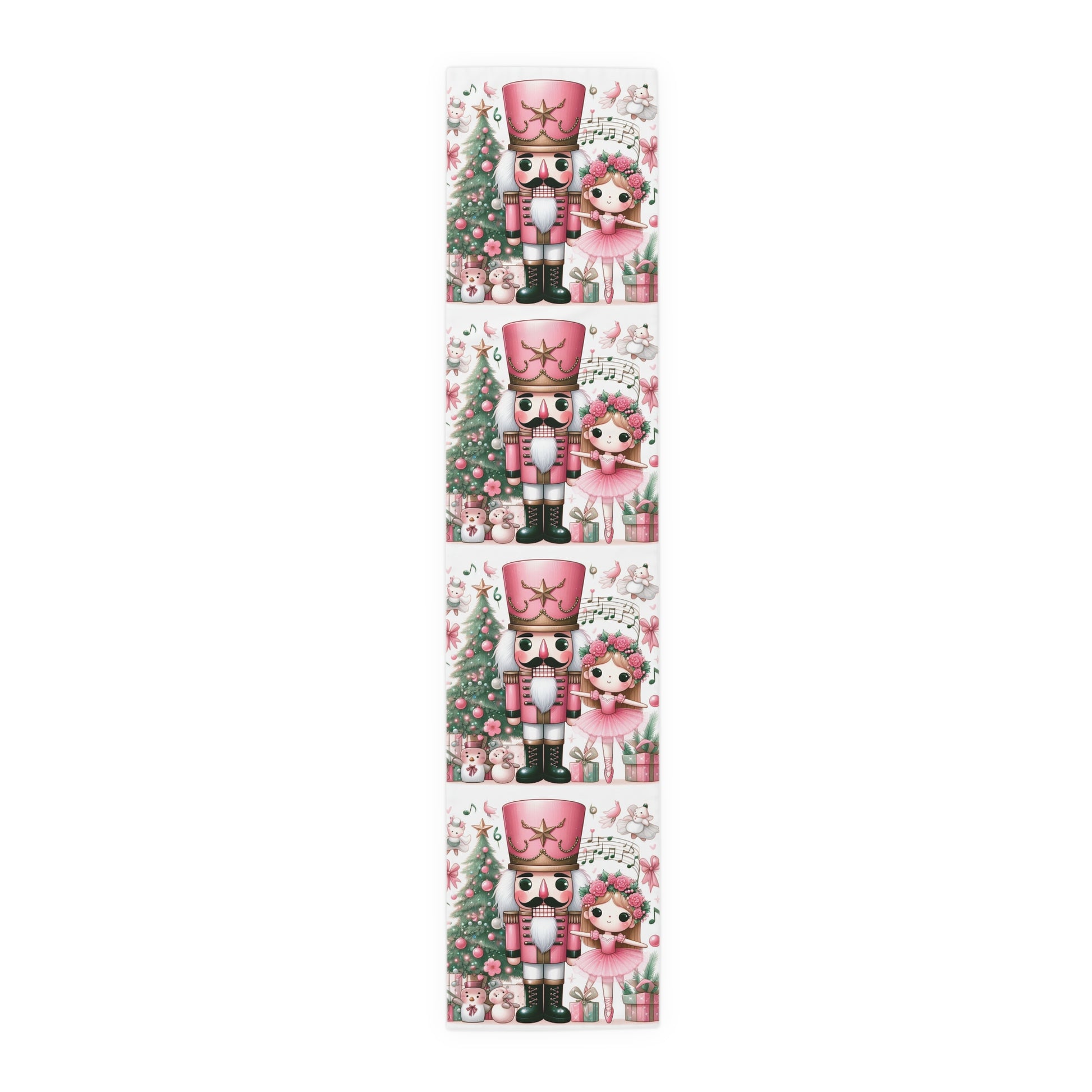 Pink Nutcracker Christmas Table Runner — Festive Holiday Dining Decor by Printify