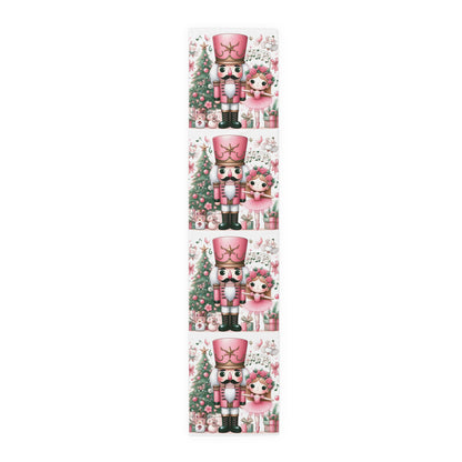 Pink Nutcracker Christmas Table Runner — Festive Holiday Dining Decor by Printify