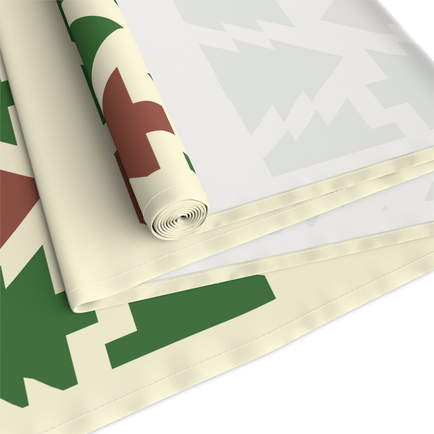 Christmas Trees Red Green Table Runner, Holiday Table Decor, Holiday Dinner Accessories - Cotton, Poly, Festive Table Linens, Christmas Home