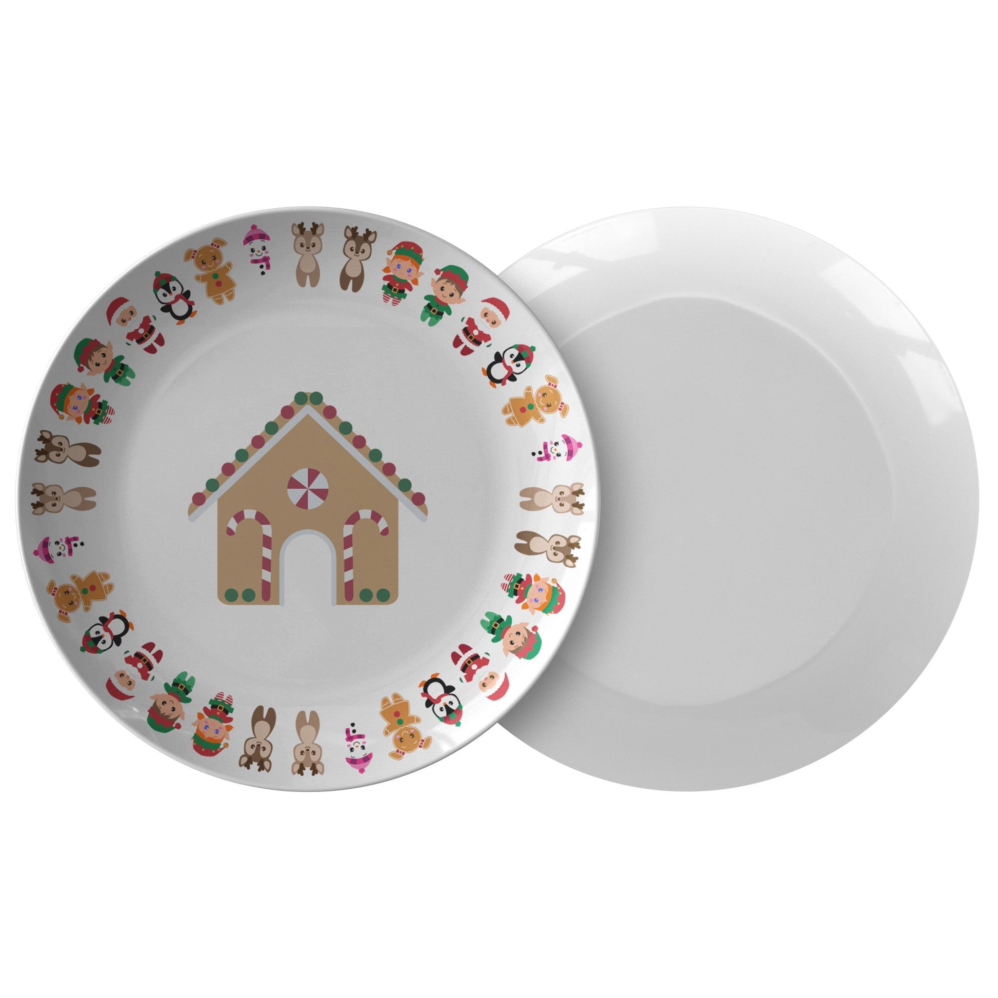 Christmas House Plate, Festive Holiday Tableware, Seasonal Serving PlaPRODUCT INFORMATION10" dinner plate manufactured from revolutionary polymer that is:

Microwave Safe
Oven Safe (250° up to 1 hour)
Dishwasher Safe
CPSC-Certified
FDAChristmasLoving.Shop